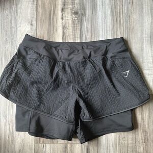 NWOT Gymshark L Speed 2 In 1 Shorts Running Gym Shorts in Black Size Medium